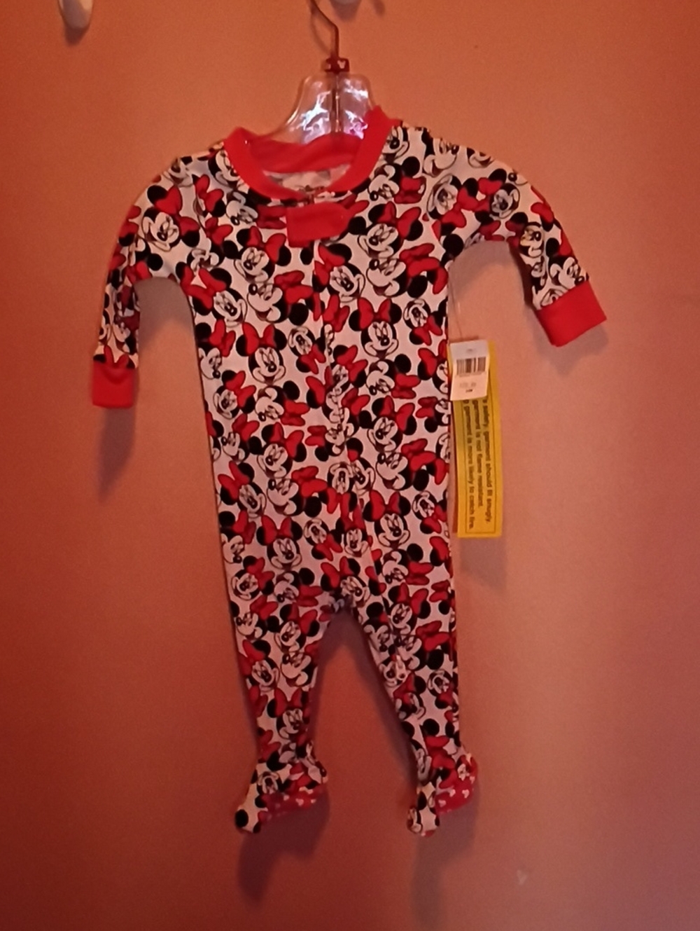 Disney Minnie Mouse Red & White Footed One-Piece